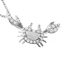 PENDENTIF CRABE EN ARGENT RHODIÉ SERTI DpiUNE OPALE SYNTHÉTIQUE ET DE CUBIQUES ZIRCONIAS