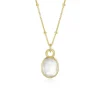PENDENTIF CRISTAL DOUBLET DE NACRE DE PERLE EN ARGENT/PVD OR