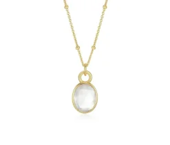 PENDENTIF CRISTAL DOUBLET DE NACRE DE PERLE EN ARGENT/PVD OR