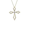 PENDENTIF CROIX AJOURÉE EN OR JAUNE SERTI DpiUN DIAMANT CANADIEN
