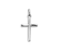 PENDENTIF CROIX EN OR BLANC