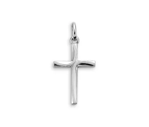PENDENTIF CROIX EN OR BLANC