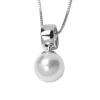 PENDENTIF EN ARGENT RHODIÉ SERTI DpiUNE PERLE DpiEAU DOUCE