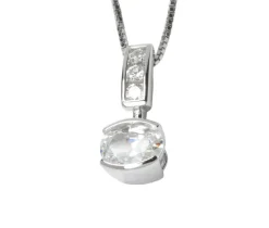 PENDENTIF EN ARGENT RHODIÉ SERTI DE CUBIQUES ZIRCONIAS