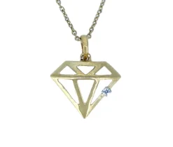 PENDENTIF EN OR À MODÈLES AJOURÉS VARIÉS SERTI DpiUN DIAMANT