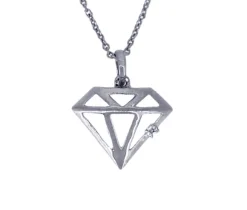 PENDENTIF EN OR À MODÈLES AJOURÉS VARIÉS SERTI DpiUN DIAMANT