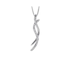 PENDENTIF EN OR 2 TONS OU TOUT BLANC SERTI DE DIAMANTS