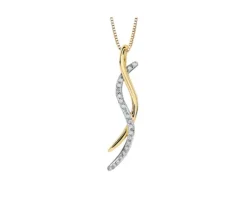 PENDENTIF EN OR 2 TONS OU TOUT BLANC SERTI DE DIAMANTS