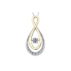 PENDENTIF EN OR 2 TONS SERTI DpiUN DIAMANT CANADIEN DANSANT ET DE DIAMANTS
