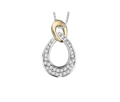 PENDENTIF EN OR 2 TONS SERTI DE DIAMANTS