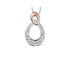 PENDENTIF EN OR 2 TONS SERTI DE DIAMANTS