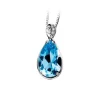 PENDENTIF EN OR BLANC SERTI DpiUN TOPAZE BLEU ET DE DIAMANTS