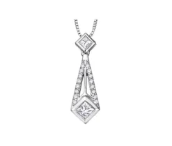 PENDENTIF EN OR BLANC SERTI DE DIAMANTS