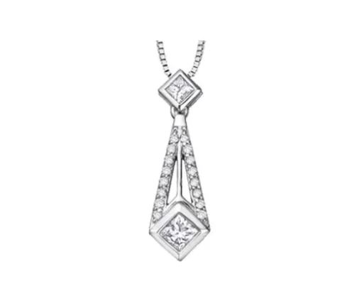 PENDENTIF EN OR BLANC SERTI DE DIAMANTS