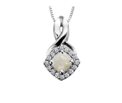 PENDENTIF EN OR BLANC SERTI DE PIERRES DE NAISSANCE VARIÉES ET DE DIAMANTS