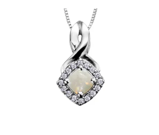 PENDENTIF EN OR BLANC SERTI DE PIERRES DE NAISSANCE VARIÉES ET DE DIAMANTS