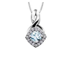 PENDENTIF EN OR BLANC SERTI DE PIERRES DE NAISSANCE VARIÉES ET DE DIAMANTS