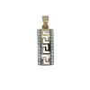 PENDENTIF EN OR 10K 2 TONS À MOTIF VERSACE SERTI DE CUBIQUES ZIRCONIAS