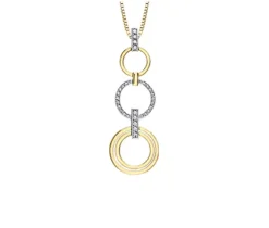 PENDENTIF EN OR 10K 2 TONS SERTI DE DIAMANTS