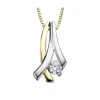 PENDENTIF EN OR 14K 2 TONS SERTI DpiUN DIAMANT CANADIEN