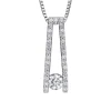 PENDENTIF EN OR 10K BLANC SERTI DpiUN DIAMANT CANADIEN ET DE DIAMANTS