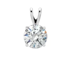 PENDENTIF EN OR 14K BLANC SERTI DpiUN DIAMANT DE LABORATOIRE