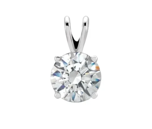 PENDENTIF EN OR 14K BLANC SERTI DpiUN DIAMANT DE LABORATOIRE