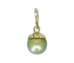 PENDENTIF EN OR 14K JAUNE OU BLANC SERTI DpiUNE PERLE DES MERS DU SUD