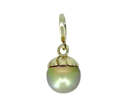 PENDENTIF EN OR 14K JAUNE OU BLANC SERTI DpiUNE PERLE DES MERS DU SUD