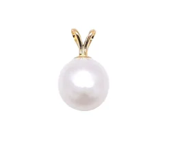 PENDENTIF EN OR 10K SERTI DpiUNE PERLE DE CULTURE