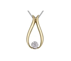 PENDENTIF EN OR 10K SERTI DpiUN DIAMANT CANADIEN