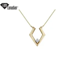 PENDENTIF EN OR 10K SERTI DpiUN DIAMANT CANADIEN