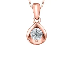 PENDENTIF EN OR 10K SERTI DpiUN DIAMANT CANADIEN