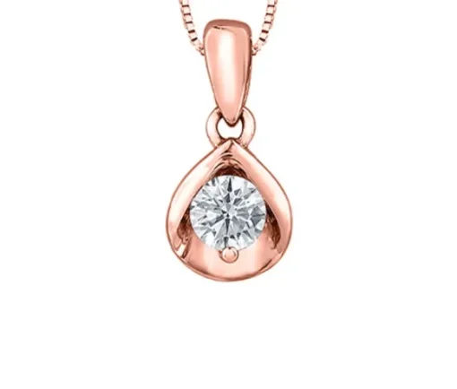 PENDENTIF EN OR 10K SERTI DpiUN DIAMANT CANADIEN