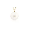 PENDENTIF EN OR 10K SERTI DpiUNE PERLE DpiEAU DOUCE