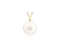 PENDENTIF EN OR 10K SERTI DpiUNE PERLE DpiEAU DOUCE