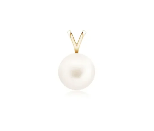 PENDENTIF EN OR 10K SERTI DpiUNE PERLE DpiEAU DOUCE