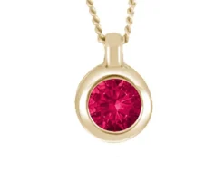 PENDENTIF EN OR 10K SERTI DpiUN RUBIS