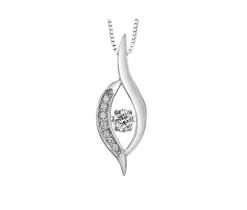 PENDENTIF EN OR 10K SERTI DpiUN DIAMANT CANADIEN ET DE DIAMANTS