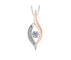 PENDENTIF EN OR 10K SERTI DpiUN DIAMANT CANADIEN ET DE DIAMANTS