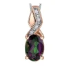 PENDENTIF EN OR ROSE SERTI DpiUN TOPAZE MYSTIQUE ET DE DIAMANTS