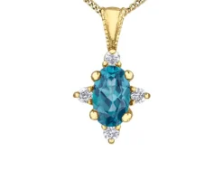PENDENTIF EN OR SERTI DE PIERRES DE NAISSANCES ET DE DIAMANTS
