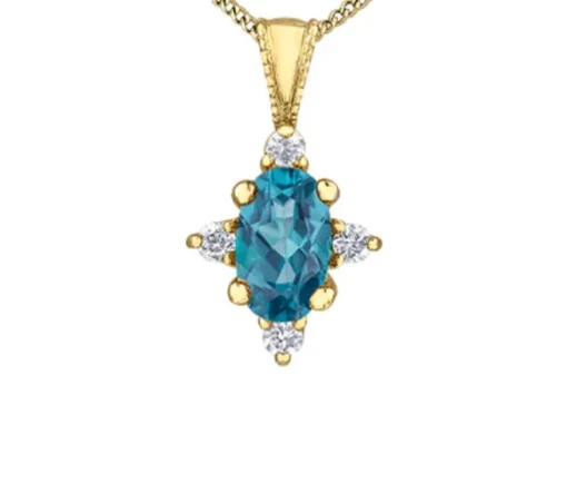 PENDENTIF EN OR SERTI DE PIERRES DE NAISSANCES ET DE DIAMANTS
