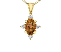 PENDENTIF EN OR SERTI DE PIERRES DE NAISSANCES ET DE DIAMANTS