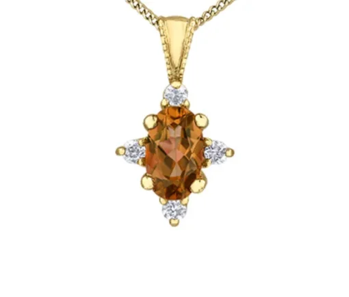 PENDENTIF EN OR SERTI DE PIERRES DE NAISSANCES ET DE DIAMANTS