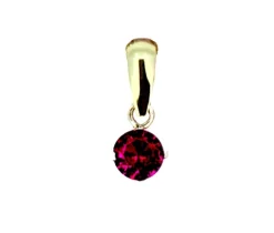 PENDENTIF EN OR SERTI DpiUNE PIERRE DE NAISSANCE SYNTHÉTIQUE VARIÉE