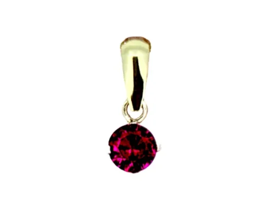 PENDENTIF EN OR SERTI DpiUNE PIERRE DE NAISSANCE SYNTHÉTIQUE VARIÉE