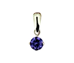PENDENTIF EN OR SERTI DpiUNE PIERRE DE NAISSANCE SYNTHÉTIQUE VARIÉE