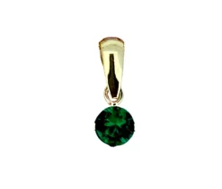 PENDENTIF EN OR SERTI DpiUNE PIERRE DE NAISSANCE SYNTHÉTIQUE VARIÉE