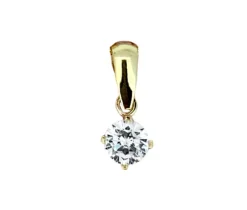 PENDENTIF EN OR SERTI DpiUNE PIERRE DE NAISSANCE SYNTHÉTIQUE VARIÉE